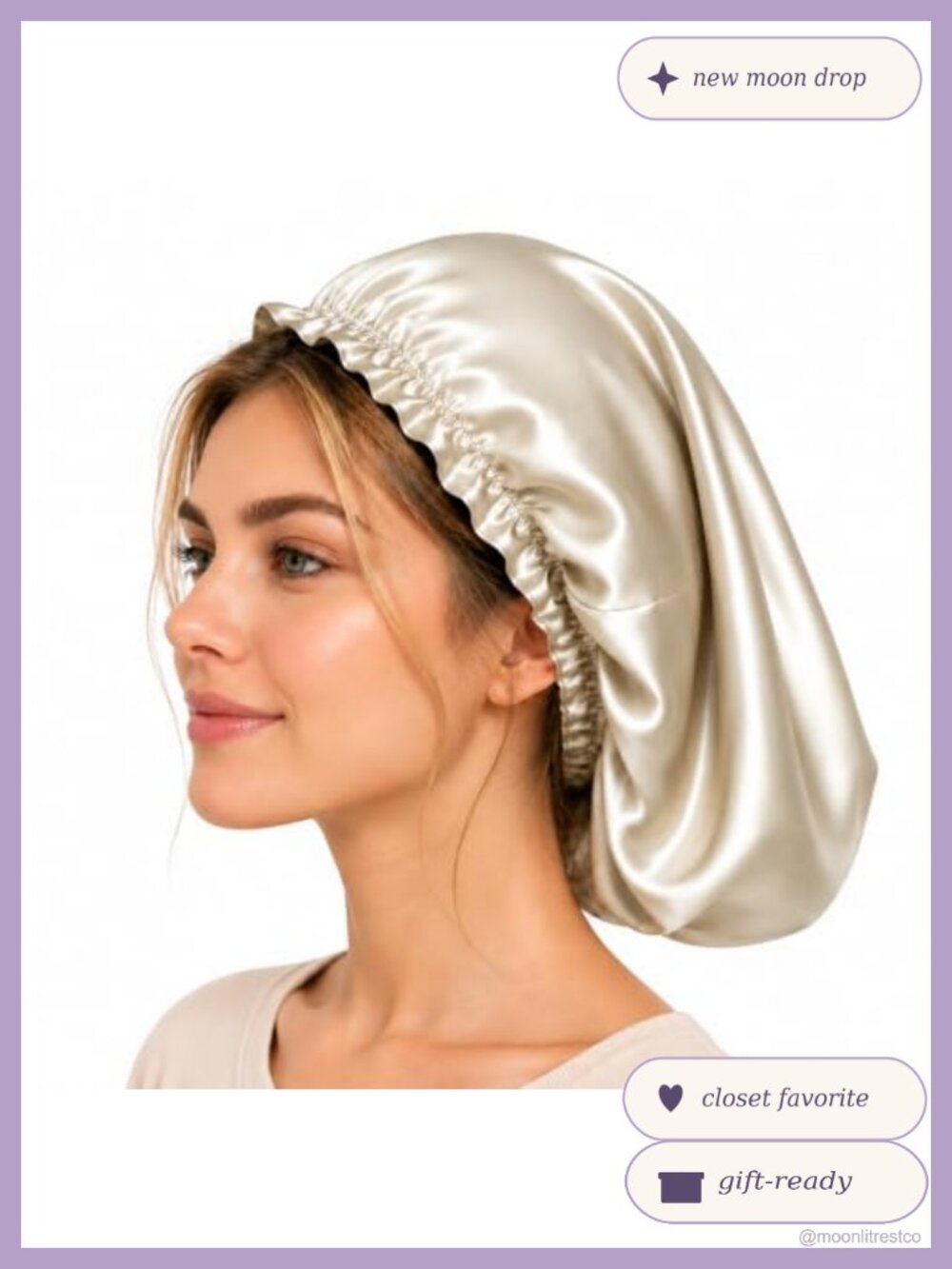 100% Mulberry Silk Sleep Bonnet for Women Adjustable Hair Cap